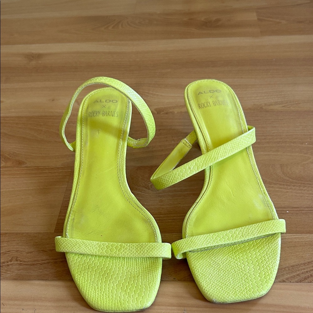 Aldo Neon Yellow Strappy Heels